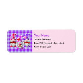 Gnomes mit Red Truck Valentine Address Labels
