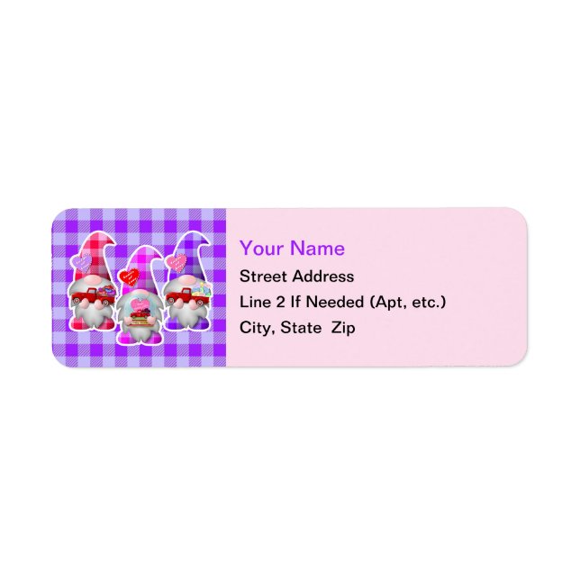 Gnomes mit Red Truck Valentine Address Labels (Vorne)