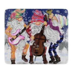 Gnomes Music Band Funny Christmas Cutting Board Schneidebrett