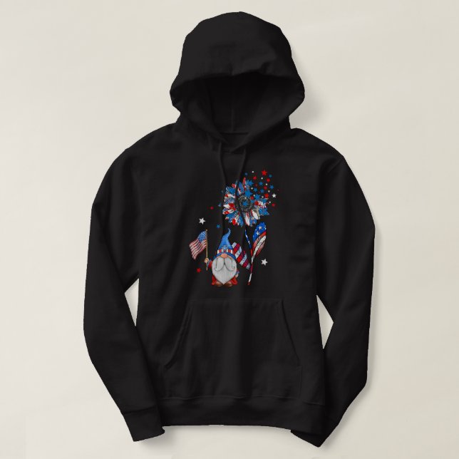 Gnomes Niedlich 4. Juli US-Flagge Amerika Unabhäng Hoodie (Design vorne)
