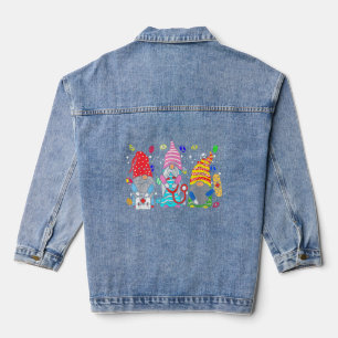 Gnomes Nurse Oster Bunny Stethoscope Liebe Osterfe Jeansjacke