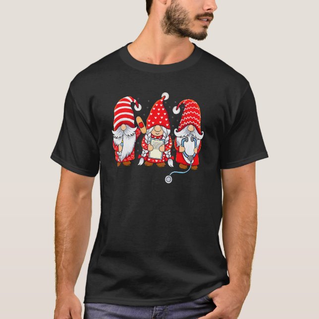 Gnomes Nurse Valentine Day Stethoscope Valentine T-Shirt (Vorderseite)