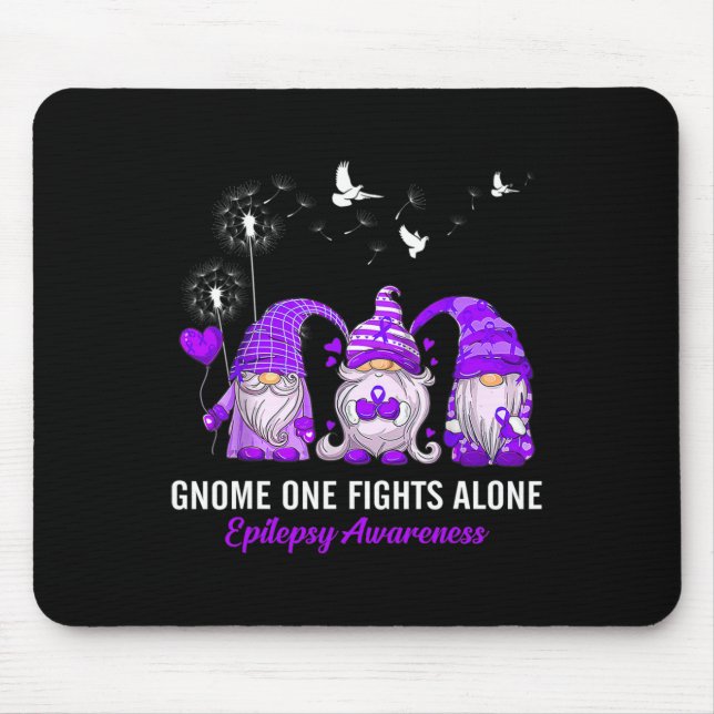 Gnomes One Fights Epilepsy Awareness Alone  Mousepad (Vorne)