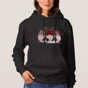 Gnomes Reindeer Christmas Buffalo Karierte Weihnac Hoodie