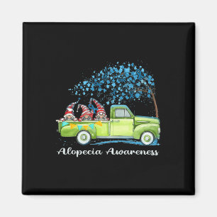 Gnomes Riding Truck Alopezie Bewusstsein Magnet