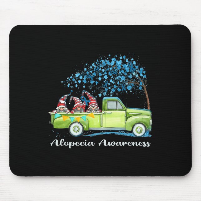 Gnomes Riding Truck Alopezie Bewusstsein Mousepad (Vorne)