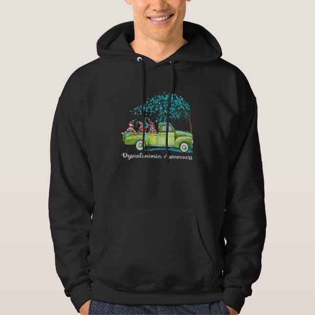 Gnomes Riding Truck Dysautonomia Awareness Hoodie (Vorderseite)