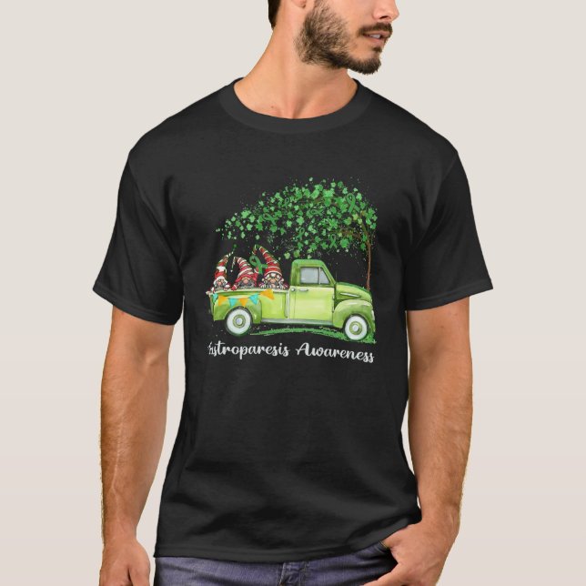 Gnomes Riding Truck Gastroparesis Awareness T-Shirt (Vorderseite)