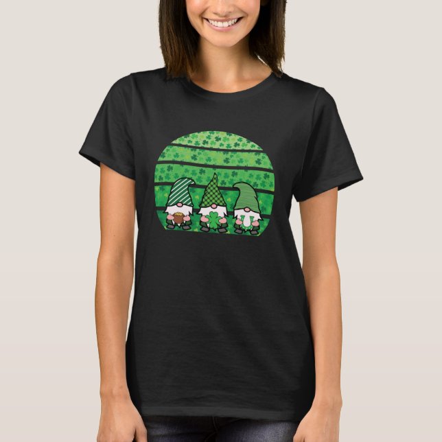 Gnomes St Patricks Day Green Irish Shamrock St Pat T-Shirt (Vorderseite)