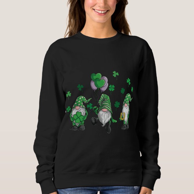gnomes st patricks day Kleeblatt Irish Gnome Sweatshirt (Vorderseite)