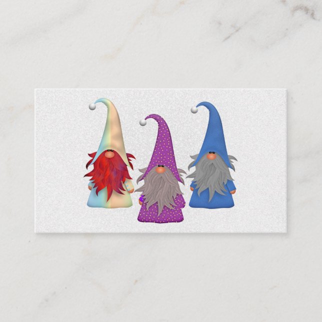 Gnomes Trio Business Card Visitenkarte (Vorderseite)