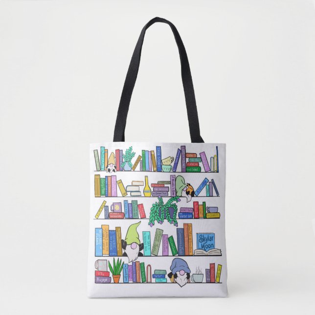 Gnomes und Buchen Sie Lover Tote Bag (Vorderseite)