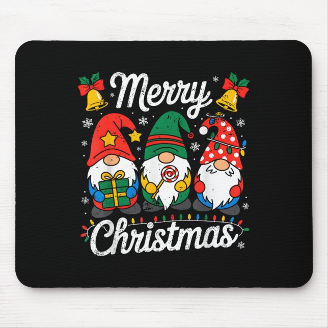 Gnomes Xmas Funny Frohe Weihnachtsgnomes Männer Fr Mousepad (Vorne)