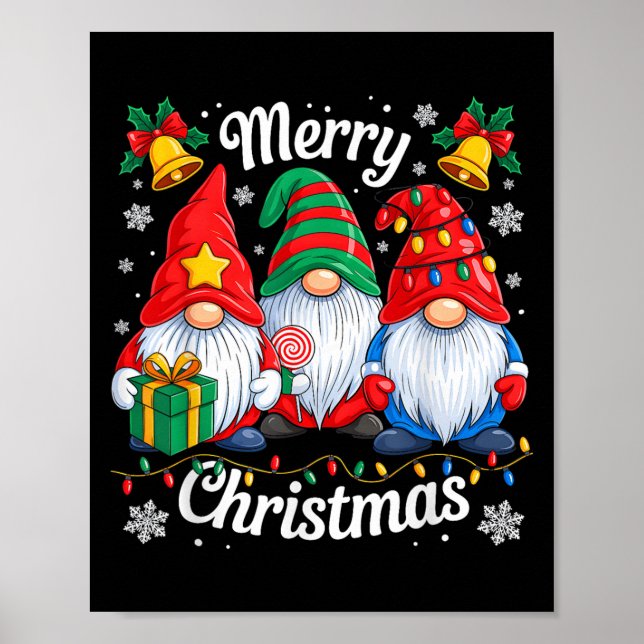Gnomes Xmas Funny Frohe Weihnachtsgnomes Männer Fr Poster (Vorne)
