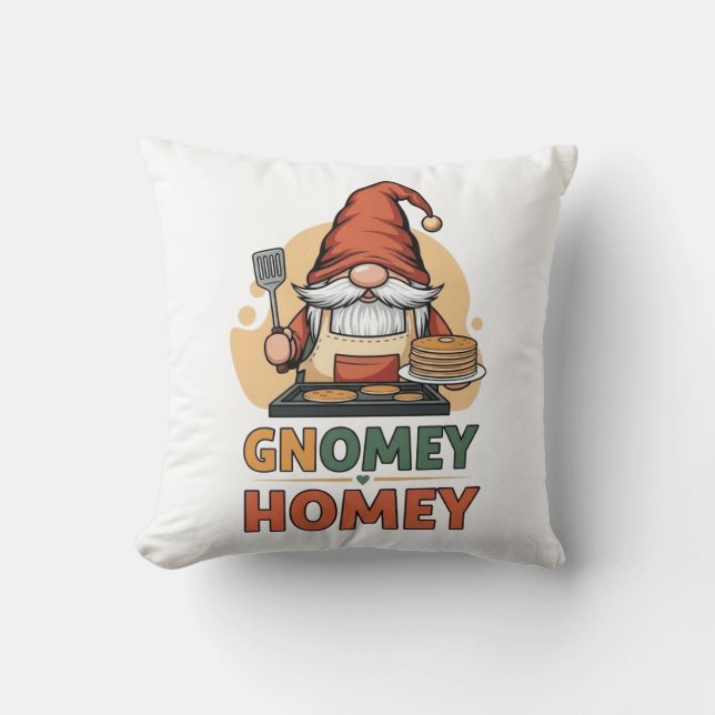 Gnomey Home Pancakes Design Kissen (Vorderseite)