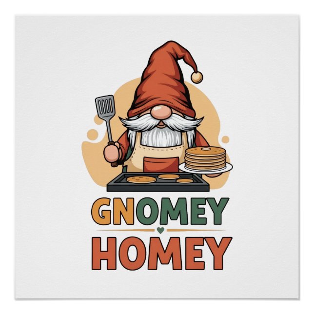 Gnomey Home Pancakes Design Poster (Vorderseite)