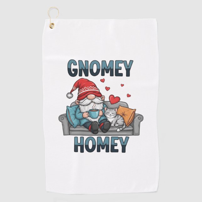 Gnomey homey gnome auf Zuhause Golfhandtuch (Vorderseite)