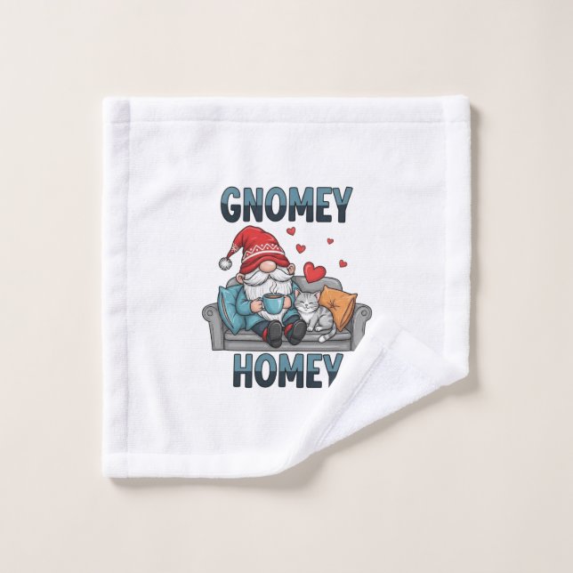 Gnomey homey gnome auf Zuhause Waschlappen (Waschlappen)