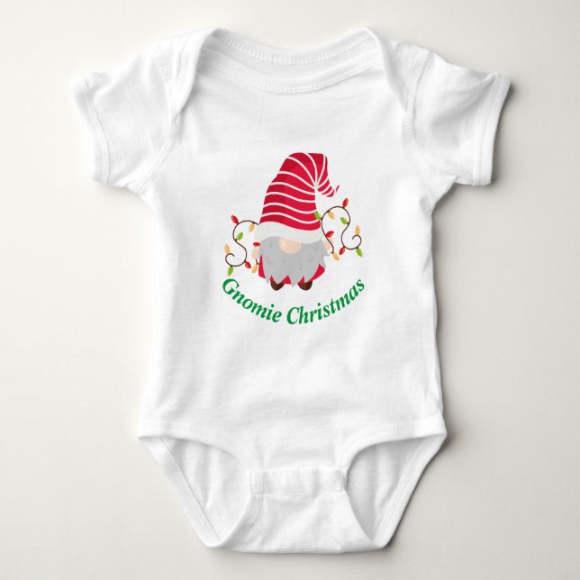 Gnomie Christmas Baby Bodysuit Strampler (Vorderseite)