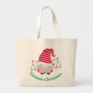 Gnomie Christmas Large Tote Bag Jumbo Stoffbeutel