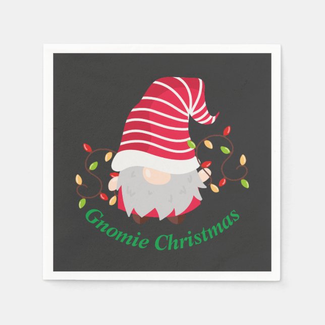 Gnomie Christmas Napkins Serviette (Vorderseite)