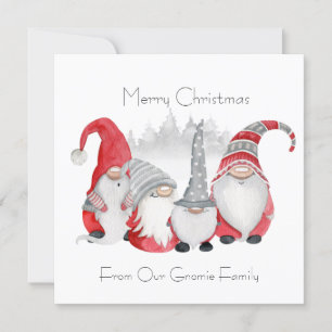 Gnomie Family Christmas Card Dankeskarte