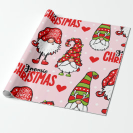Gnomie Santa Faces Weihnachtswrapping Paper Geschenkpapier