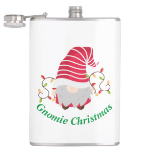 Gnomie-Weihnachten-Vinyl-umhüllte-Flasche Flachmann