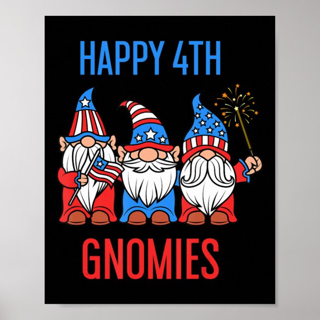 Gnomies 4. Juli Patriotic Pride Gnomes USA Poster (Vorne)