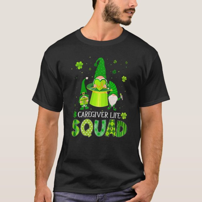 Gnomies Irish Caregiver Squad Nursing St Patrick's T-Shirt (Vorderseite)