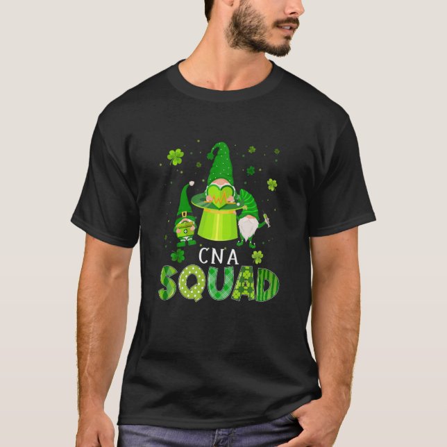 Gnomies Irish CNA Nurse Squad Nursing St Patrick's T-Shirt (Vorderseite)