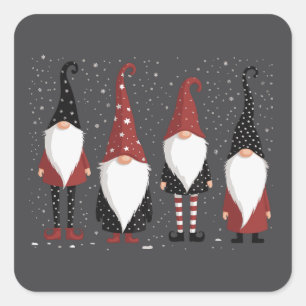 Gnomies Liebhaber Lustiger Gnom Weihnachten  Quadratischer Aufkleber