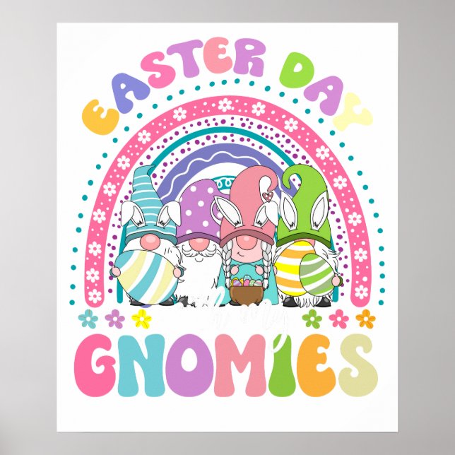 Gnomies Ostern, Retro, Vintage Poster (Vorne)