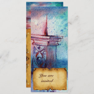 GNOMON UND LADY OF THE SEE Brown Perchment Einladung