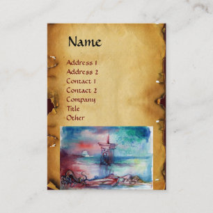 GNOMON UND LADY OF THE SEE Brown Perchment Visitenkarte