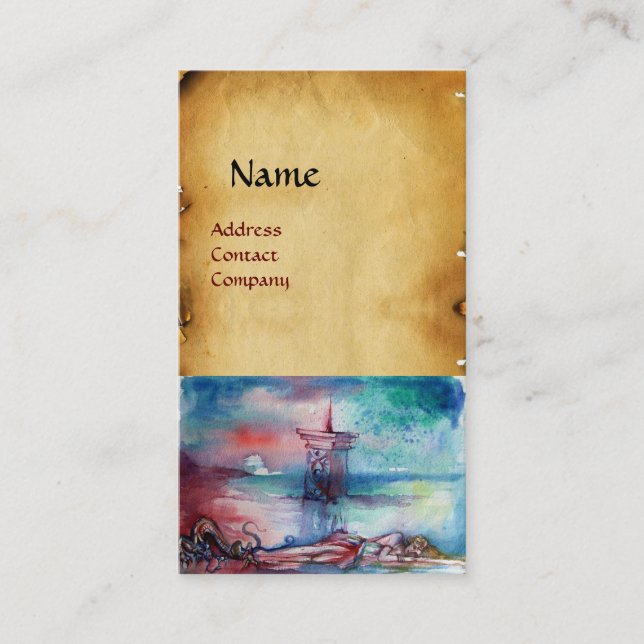 GNOMON UND LADY OF THE SEE Brown Perchment Visitenkarte (Vorderseite)