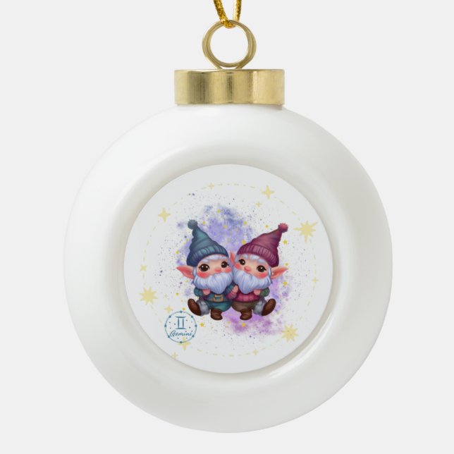 Gnomoscope Gemini Snowflake Gerahmte Ornament (Vorderseite)