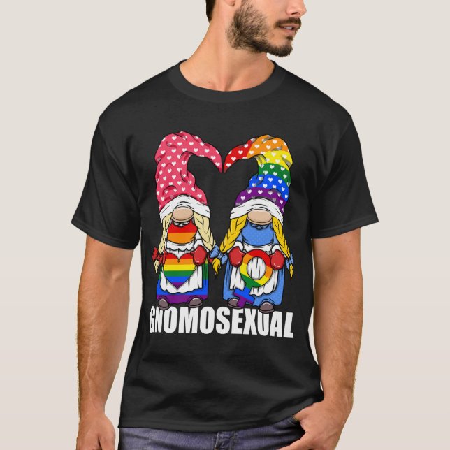 Gnomosexual LGBTQ Pride Gnome für Lesben T-Shirt (Vorderseite)