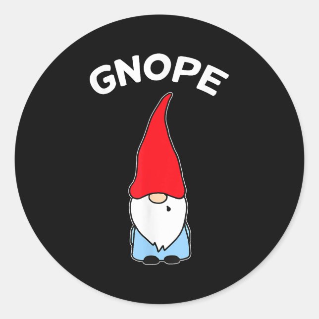 Gnope Gnome Nope Funny Christmas Party Männer Frau Runder Aufkleber (Vorderseite)
