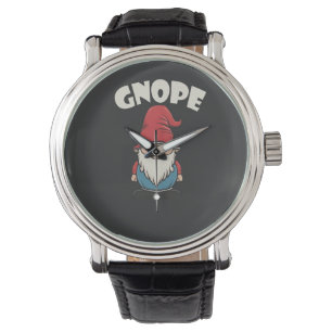 Gnope not Today Funny Gnome Liebhaber Armbanduhr