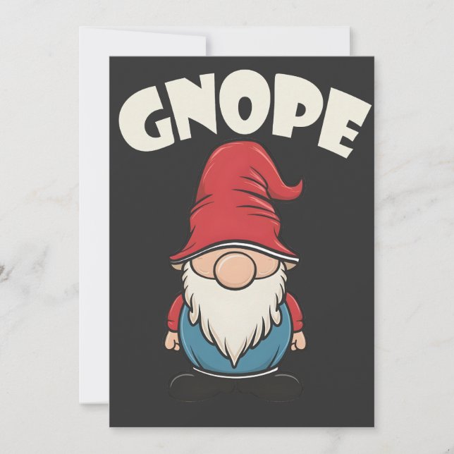 Gnope not Today Funny Gnome Liebhaber Einladung (Vorderseite)