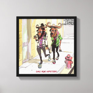 Gnu Age Hipsters Funny Rick London Canvas Print Leinwanddruck