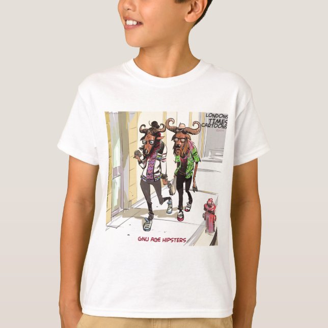 Gnu Age Hipsters Funny T-Shirt (Vorderseite)