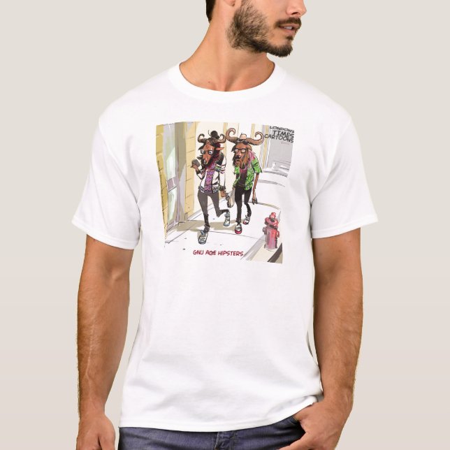 Gnu Age Hipsters Funny T-Shirt (Vorderseite)