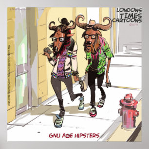 Gnu Alter Hipster Lustig Rick London Poster
