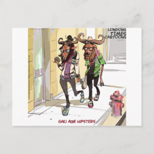 Gnu Alter Hipster Rick London Lustig Postkarte