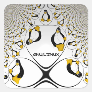GNU/Linux-Fraktal-Sticker Quadratischer Aufkleber