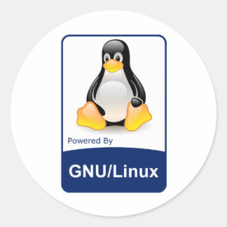 GNU/Linux Runder Aufkleber
