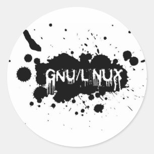 Gnu/Linux Slash Runder Aufkleber