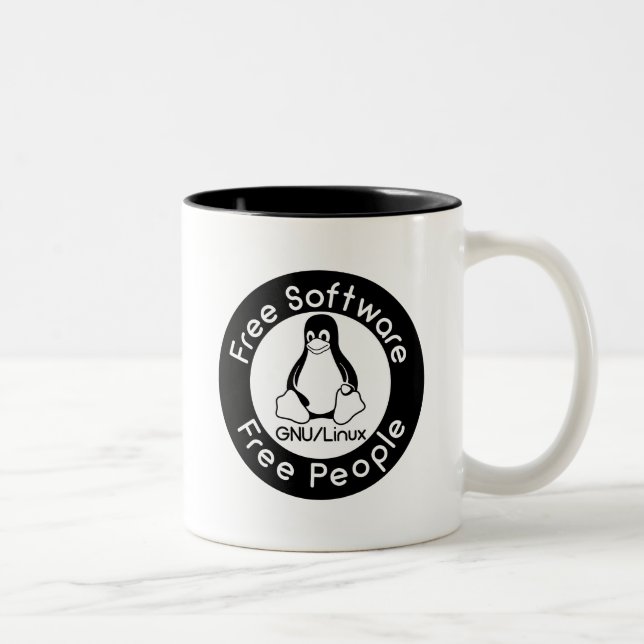 GNU/Linux Zweifarbige Tasse (Rechts)